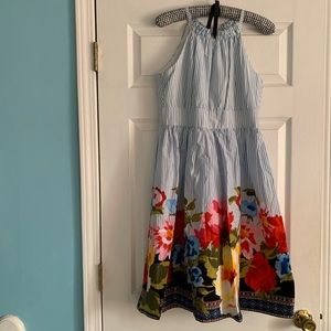 Blue & White Stripe Floral Vince Camuto Dress